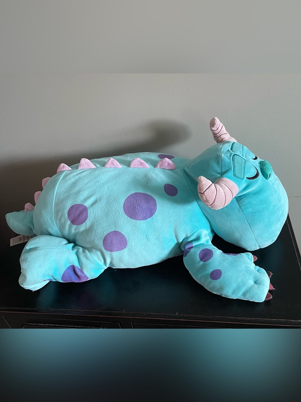 Disney Monsters Sleeping Sully Plush Pillow Toy Large 24” Soft Blue